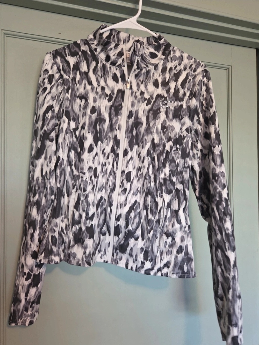 PINK Victoria's Secret Black & White Leopard-Print Zip Jacket